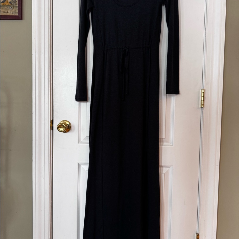 Alternative Black Long Sleeve Maxi Dress